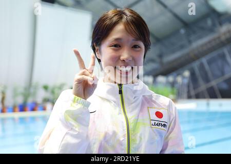 Fukuoka, Japan. 18. Juli 2023. Matsuri Arai (JPN) Diving : World Aquatics Championships Fukuoka 2023 Halbfinale der 10m. Plattform der Frauen im Präfekturpool Fukuoka in Fukuoka, Japan. Kredit: YUTAKA/AFLO SPORT/Alamy Live News Stockfoto