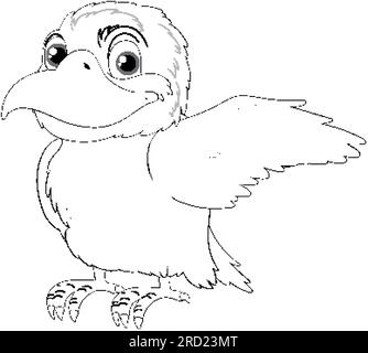 Eine Cartoon-Illustration eines einheimischen australischen Kookaburra-Vogels mit einem ausgestreckten Flügel, isoliert auf einem weißen Hintergrund Stock Vektor