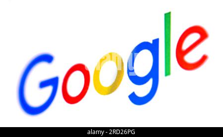 Warschau, Polen - 13. Juli 2022: Google Search Logo Panel im Browser für die Navigation in globalen Informationen. Schnittstelle der Systemleiste für die Suche Stockfoto