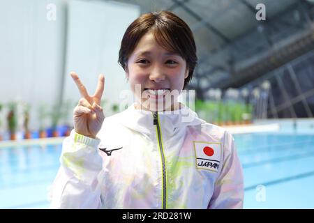 Fukuoka, Japan. 18. Juli 2023. Matsuri Arai (JPN) Diving : World Aquatics Championships Fukuoka 2023 Halbfinale der 10m. Plattform der Frauen im Präfekturpool Fukuoka in Fukuoka, Japan. Kredit: YUTAKA/AFLO SPORT/Alamy Live News Stockfoto