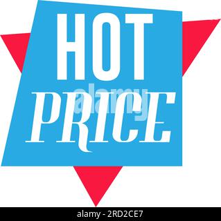 Etikett für heiße Preise auf weißem Hintergrund, Vektordarstellung Stock Vektor