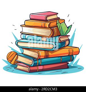 Stapel von Büchern in flachem Stil isoliert auf weißem Hintergrund. Stapel von Büchern. Das Konzept des Lernens. Vektorabbildung. Stock Vektor