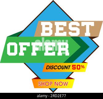 Banner mit 50 % Rabatt auf Sonderangebote. Stock Vektor