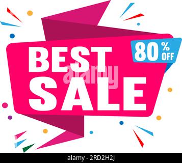 Banner mit 80 % Rabatt auf Sonderangebote. Stock Vektor