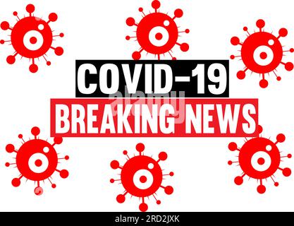 Coronavirus-Zeichen Vorsicht flaches, einfaches Linien-Symbol-Design. Coronavirus-Vektor Covid-19 Coronavirus-Konzept auf weißem Hintergrund. Stock Vektor