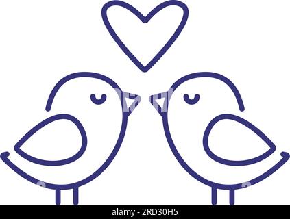 Living Birds – Liniensymbol Stock Vektor