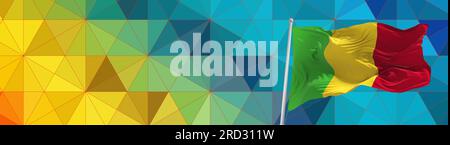 Große Mali-Flagge, die im Wind weht Stockfoto