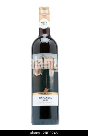 75cl Flasche amerikanisch-gotisches Lodi Zinfandel Stockfoto