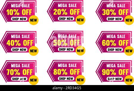 Mega Sale Rabattangebot Preisschild Stock Vektor