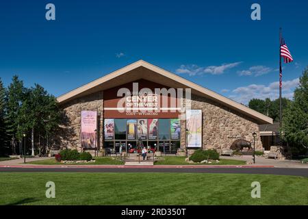 Blick von außen auf Buffalo Bill Center of the West, Cody, Wyoming, Vereinigte Staaten von Amerika Stockfoto