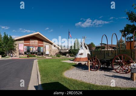 Blick von außen auf Buffalo Bill Center of the West, Cody, Wyoming, Vereinigte Staaten von Amerika Stockfoto