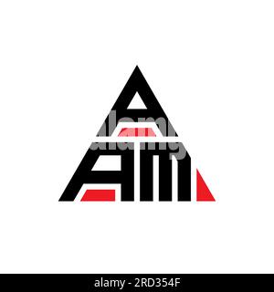 AAM-Logo mit Dreiecksbuchstaben und Dreiecksform. Monogramm mit AAM-Dreieck-Logo. AAM-dreieckige Vektorvorlage mit roter Farbe. AAM Triangul Stock Vektor