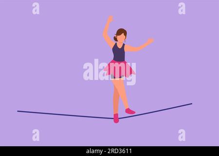 Die Figur zeichnet eine weibliche akrobatin, die auf einem Seil läuft, während sie tanzt und ihre Hand hebt. Anziehung erfordert Mut und Agilität. Zirkusvorstellung e Stockfoto