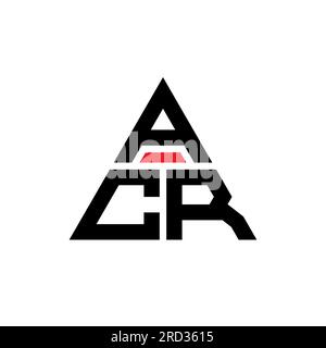 ACR-Logo mit dreieckigem Buchstaben in Dreiecksform. Monogramm mit ACR-Dreieck-Logo. ACR-Dreieck-Vektor-Logo-Vorlage mit roter Farbe. ACR Triangul Stock Vektor