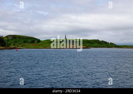 Hutcheson's Monument auf der Insel Kerrera, Verlassen von Oban Bay, Innenhebriden, Schottland, Vereinigtes Königreich. Stockfoto