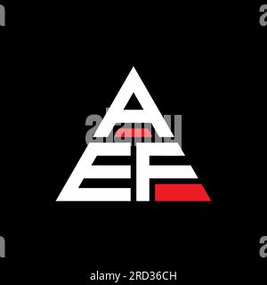 AEF-Logo mit Dreiecksbuchstaben und Dreiecksform. Monogramm mit AEF-Dreieck-Logo. AEF-Dreieck-Vektor-Logo-Vorlage mit roter Farbe. AEF Triangul Stock Vektor