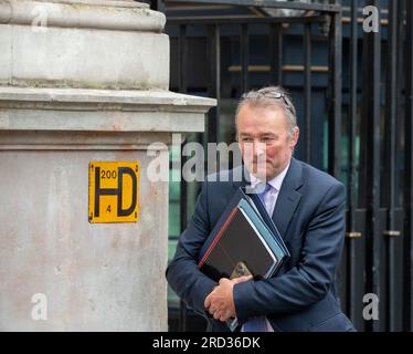 London, Großbritannien. 18. Juli 2023. Simon Hart MP, Chief Whip verlässt Downing Street nach wöchentlicher Kabinettssitzung Credit: Richard Lincoln/Alamy Live News Stockfoto