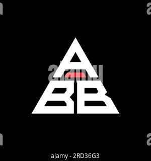 ABB-Logo mit Dreiecksbuchstaben und Dreiecksform. Monogramm mit ABB-Dreieck-Logo. ABB-dreieckige Vektor-Logo-Vorlage mit roter Farbe. ABB Triangul Stock Vektor