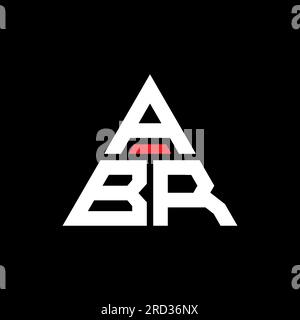 ABR-Logo mit dreieckigem Buchstaben in Dreiecksform. ABR-Dreieck-Logo-Monogramm. ABR-Dreieck-Vektor-Logo-Vorlage mit roter Farbe. ABR Triangul Stock Vektor