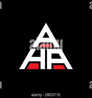 Aha-Logo mit Dreiecksbuchstaben und Dreiecksform. Aha Dreieck Logo Design Monogramm. Aha-Dreieck-Vektor-Logo-Vorlage mit roter Farbe. Aha Triangul Stock Vektor