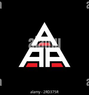 AAA-Logo mit Dreiecksbuchstaben und Dreiecksform. Monogramm mit AAA-Dreieck-Logo. AAA-dreieckige Vektorvorlage mit roter Farbe. AAA-Triangul Stock Vektor