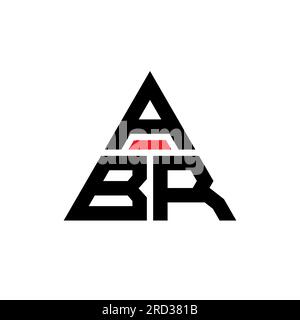 ABR-Logo mit dreieckigem Buchstaben in Dreiecksform. ABR-Dreieck-Logo-Monogramm. ABR-Dreieck-Vektor-Logo-Vorlage mit roter Farbe. ABR Triangul Stock Vektor