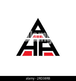 Aha-Logo mit Dreiecksbuchstaben und Dreiecksform. Aha Dreieck Logo Design Monogramm. Aha-Dreieck-Vektor-Logo-Vorlage mit roter Farbe. Aha Triangul Stock Vektor