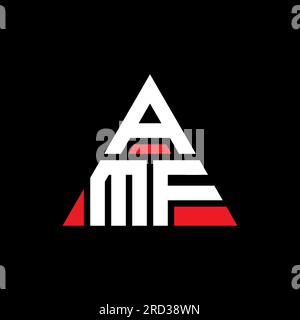 Logo mit AMF-Dreiecksbuchstaben und Dreiecksform. Monogramm mit AMF-Dreieck-Logo. AMF-Dreieck-Vektor-Logo-Vorlage mit roter Farbe. AMF Triangul Stock Vektor