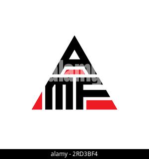Logo mit AMF-Dreiecksbuchstaben und Dreiecksform. Monogramm mit AMF-Dreieck-Logo. AMF-Dreieck-Vektor-Logo-Vorlage mit roter Farbe. AMF Triangul Stock Vektor