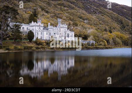 Langzeit-Exposition der kylemore Abbey Stockfoto