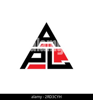 APL-Logo mit Dreiecksbuchstaben und Dreiecksform. APL-Dreieck-Logo-Monogramm. Vorlage für APL-Dreieck-Vektor-Logo in roter Farbe. APL Triangul Stock Vektor
