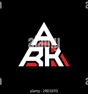 ARK-Logo mit dreieckigem Buchstaben. ARK-Dreieck-Logo-Monogramm. ARK-Dreieck-Vektor-Logo-Vorlage mit roter Farbe. ARK Triangul Stock Vektor