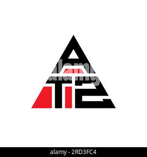 Logo mit ATZ-Dreiecksbuchstaben und Dreiecksform. Monogramm mit ATZ-Dreieck-Logo. ATZ-Dreieck-Vektor-Logo-Vorlage mit roter Farbe. ATZ Triangul Stock Vektor
