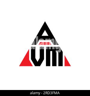 AVM-Logo mit Dreiecksbuchstaben und Dreiecksform. Monogramm mit AVM-Dreieck-Logo. AVM-dreieckige Vektorvorlage mit roter Farbe. AVM Triangul Stock Vektor
