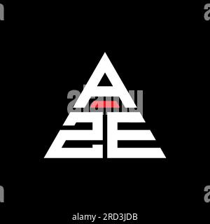 LOGO mit AZE-Dreiecksbuchstaben und Dreiecksform. MONOGRAMM MIT AZE-Dreieck-Logo. AZE-Dreieck-Vektor-Logo-Vorlage mit roter Farbe. AZE Triangul Stock Vektor