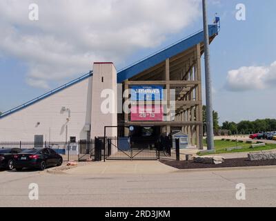 Lawrence, Kansas - 17. Juli 2023: University of Kansas - David Booth Kansas Memorial Stadium Stockfoto