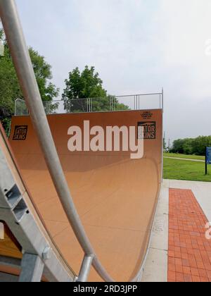 Lawrence, Kansas - 17. Juli 2023: Centennial Skate Park auf der ROCKLEDGE Road in Lawrence, KS Stockfoto