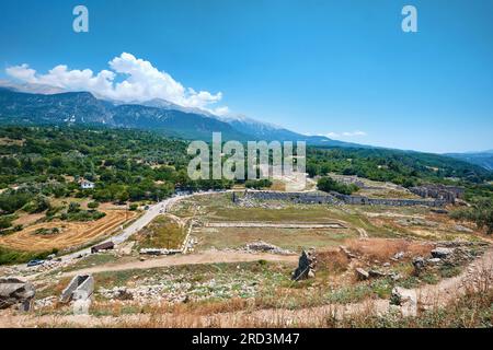 Antalya, Türkei - 18. Juli 2023: Ein Blick von der antiken Stadt Tlos Stockfoto