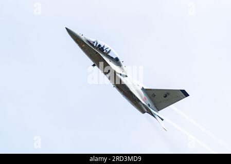 Italienische Air Force Alenia Aermacchi T-346A Master Jet Flugzeug am Royal International Air Tattoo, RIAT, Airshow, RAF Fairford, Gloucestershire, UK Stockfoto