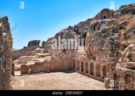 Antalya, Türkei - 18. Juli 2023: Ein Blick von der antiken Stadt Tlos Stockfoto