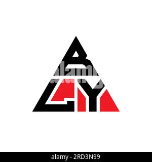 „BLY“-Logo mit Dreiecksbuchstaben und Dreiecksform. Monogramm mit BLY-Dreieck-Logo. BLY-Dreieck-Vektor-Logo-Vorlage mit roter Farbe. BLY Triangul Stock Vektor