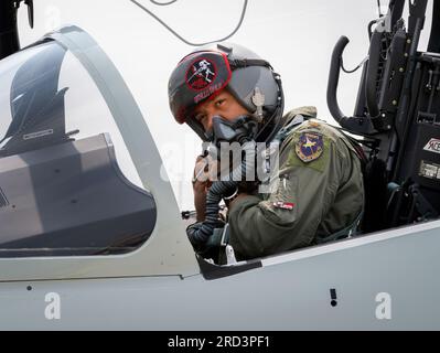 T-7A Red Hawk Engineering and Manufacturing Development First Flight, St. Louis Lambert International Airport - St. Louis, MO. Serie MSF23-030. Stockfoto