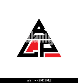BLP-Logo mit dreieckigem Buchstaben in Dreiecksform. Monogramm mit BLP-Dreieck-Logo. BLP-Dreieck-Vektor-Logo-Vorlage mit roter Farbe. BLP Triangul Stock Vektor
