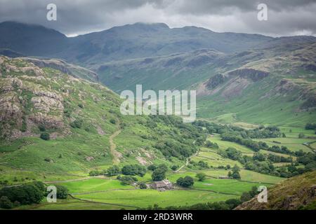 Berge rund um Eskdale, Lake District, Cumbria Stockfoto