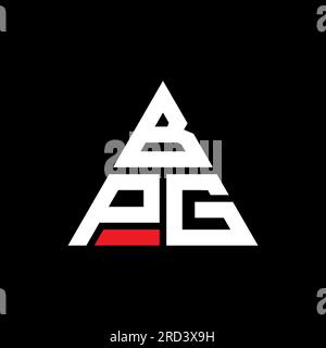BPG-Logo mit Dreiecksbuchstaben und Dreiecksform. BPG-Monogramm mit Dreieckslogo. BPG-dreieckige Vektorvorlage mit roter Farbe. BPG Triangul Stock Vektor