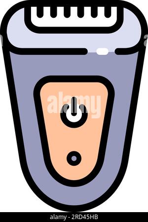 Symbol für Rasierrasierer in flacher Farbe. Rasierer mit Vektordarstellung auf weißem Hintergrund. Vektorliniensymbol für die Rasur. Stock Vektor