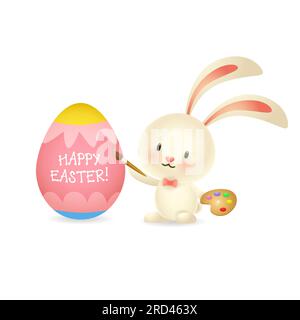 Osterhase malt Ei Stock Vektor