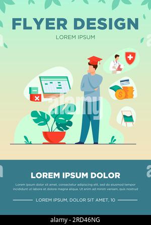 Studiengang für männliche Studentinnen im College Stock Vektor