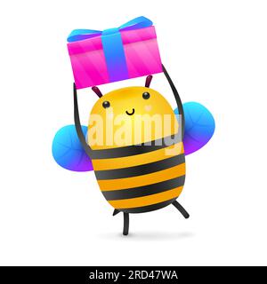 Süße Zeichentrickbiene-Illustration Stock Vektor