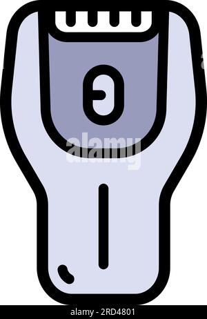 Symbol für Rasierrasierer in flacher Farbe. Rasierer mit Vektordarstellung auf weißem Hintergrund. Vektorliniensymbol für die Rasur. Stock Vektor